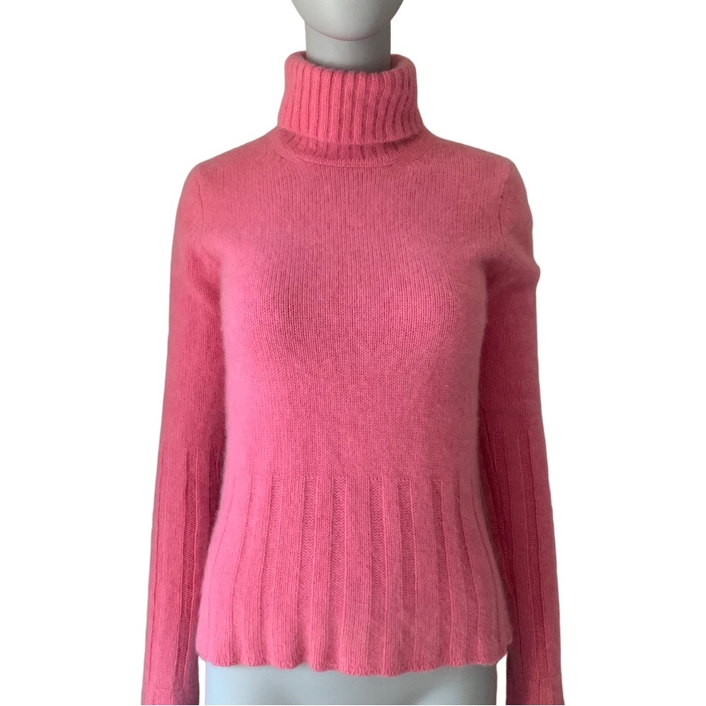 SAKS FIFTH AVENUE Vintage 100% Cashmere Sweater Turtleneck Pink